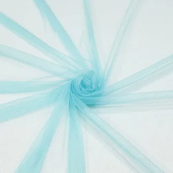 Tyl aqua se třpytem, š.150