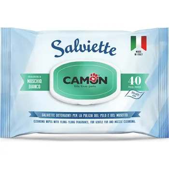 Kosmetika pro psa Ubrousky Camon White Musk pro péči o srst psů a koček - 3 x 40 ks