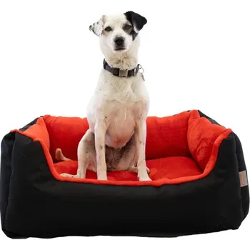 Pelíšek pro psa Samohýl Exclusive Pelech obdélník Rina černá/červená 60x40cm