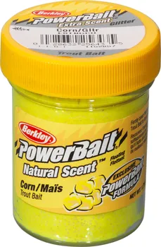Návnadová surovina Berkley PowerBait Natural Scent Trout Bait pstruhové těsto kukuřice/třpytky 50 g