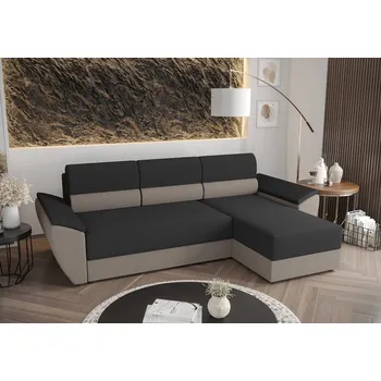 Sedací souprava Rozkládací rohová sedací souprava OPHELIA - tmavě šedá / světle hnědá