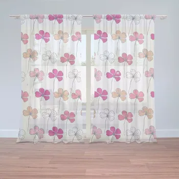 Záclona Záclony Růžové kvítí: 2 ks - 150x250 cm - Sablio