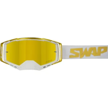 Motocyklové brýle SWAPS Swaps GOGGLECROS82 MX brýle Aurus zlaté/bílé/iridium zlaté