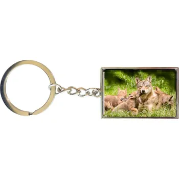 E-myslivost Myslivecký přívěšek - klíčenka Vlk s mláďaty