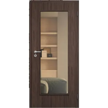 Interiérové dveře SAPELI ELEGANT PRAKTIK M40 - START - OTOČNÉ DVEŘE VČ. ZÁRUBNĚ - Ořech Průchozí šířka (cm): 80, Průchozí výška (cm): 197, Typ skla: Planibel bronz