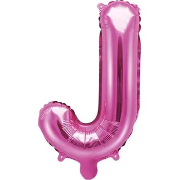 PartyDeco Fóliové písmeno J růžové, 35 cm