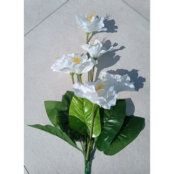 umělá květina Kytice ibišku, 57 cm, bílá