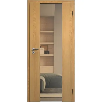 Interiérové dveře SAPELI HARMONIE KOMFORT M40 - DÝHA - OTOČNÉ DVEŘE VČ. ZÁRUBNĚ - dub natur Průchozí šířka (cm): 60, Průchozí výška (cm): 197, Typ skla: Planibel bronz