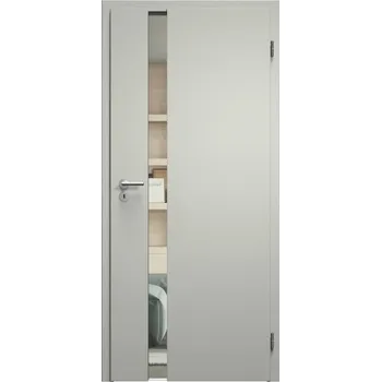 Interiérové dveře SAPELI HARMONIE KOMFORT M83 - CPL LAMINÁT - OTOČNÉ DVEŘE VČ. ZÁRUBNĚ - šedá Průchozí šířka (cm): 60, Průchozí výška (cm): 197, Typ skla: Čiré sklo