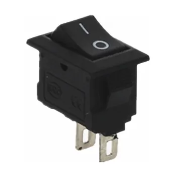 vypínač Kolébkový vypínač obdélníkový mini KCD11-101, černý 250V/3A