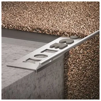 Schodový profil STONE "KM" šikmý - přírodní hliník (Hliníkový ukončovací profil pro kamenné koberce, délka 2500 mm, výška 10 mm)