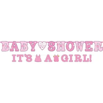 Amscan / Reithmüller Banner Baby Shower / It’s a Girl, 2 ks