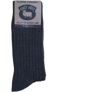 Dámské ponožky Ovčí Věci Tradiční ponožky Sibiřky z ovčí vlny merino zelená - Volný lem, Velikost EU 43 - 47