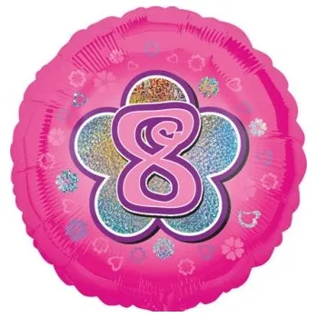 Balónek Amscan / Riethmüller Balonek fóliový číslo 8 růžový, 43 cm