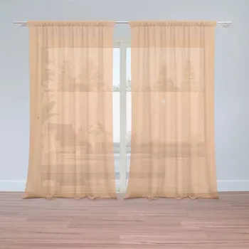 Záclona Záclony Bílé čárky na oranžové: 2 ks - 150x250 cm - Sablio