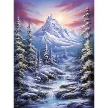 Diamantové malování Diamantové malování - Zasněžená hora č. 1122 - 65x85cm