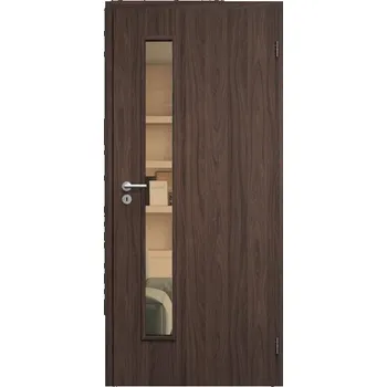 Interiérové dveře SAPELI ELEGANT PRAKTIK M60 - START - OTOČNÉ DVEŘE VČ. ZÁRUBNĚ - Ořech Průchozí šířka (cm): 70, Průchozí výška (cm): 197, Typ skla: Planibel bronz