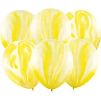 Balónek PartyDeco Balonky latex mramorové žluté 30 cm, 6 ks