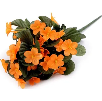 umělá květina Kytice fialel 30 cm oranžová