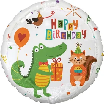 GoDan Balonek fóliový Happy Birthday krokodýl, 45 cm