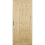 Palubkové dveře Woodisol, 80 P, rozměr: 846 × 1985 mm, masivní dřevo, pravé, smrk, plné