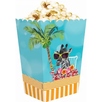 Party nádobí GoDan Krabičky na popcorn Havajské, 4 ks
