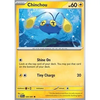 Sběratelská karetní hra Pokémon PAF 020/091 Chinchou - Paldean Fates Stav: Near Mint, Verze: NORMAL