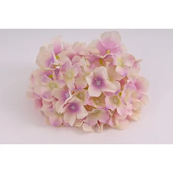 umělá květina Hortenzie květ 17 cm krémovo-fialová