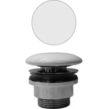 Sifon GSI Neuzavíratelná výpust, mosaz/keramická zátka, bílá mat PVC09