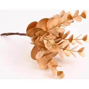 umělá květina Svazek eukalyptus 15 cm, zlatý