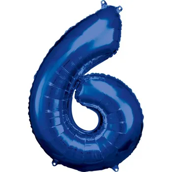 Balónek Amscan / Reithmüller Fóliové číslo 6 modré Reithmüller, 88 cm