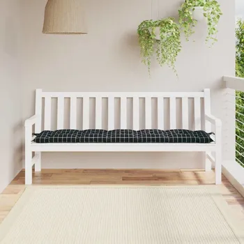 Podsedák vidaXL Poduška na zahradní lavici 180x50x7 cm oxfordská látka [361629] Barva: černý kostkovaný vzor