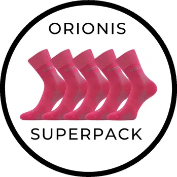 Pánské ponožky SUPERPACK - ORIONIS antibakteriální merino ponožky se stříbrem VoXX - 5párů 35-38 fuchsia