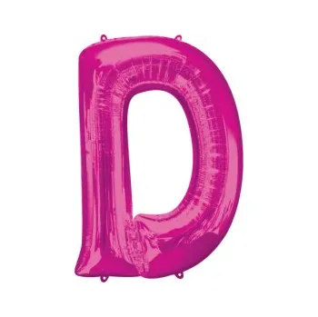 Balónek Amscan / Reithmüller Fóliové písmeno D růžové, 83 cm