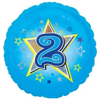 Balónek Amscan / Reithmüller Balonek fóliový číslo 2 modrý, 43 cm