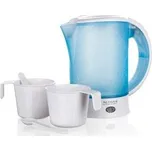 ACTIVER Konvice plastová cestovní LAGO 0,6 l, 550-650W, bílo-modrá