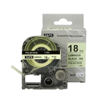 Pásek do tiskárny Epson SY18YD, 18mm x 1, 5m, černý tisk / luminiscenční bílý podklad, kompatibilní páska