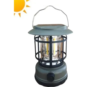 Venkovní osvětlení Solar G03S Solární přenosné osvětlení s USB LED COB zelené (Solární LED světlo pro kemping)