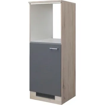 Vysoká kuchyňská skříňka na vestavnou troubu Flex Well Tiago čedičová šedá 60x169x60 cm s otočnými dvířky