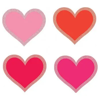 Papírové konfety glitrové srdíčka 6 cm - 50 ks