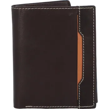 Peněženka Kožená pánská peněženka s výrazným prošíváním Kadet, hnědá