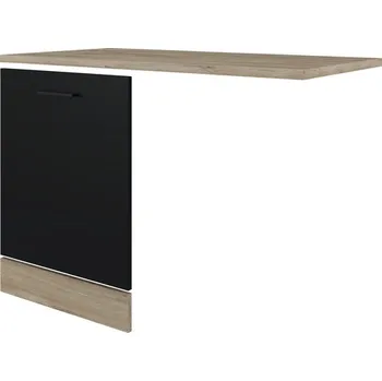 Set krytu na plně vestavnou myčku Flex Well Capri vč. soklové lišty a pracovní desky ŠxHxV 110 x 60 x 85 cm čelo matně černá