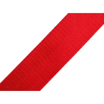 Hladký oboustranný popruh s leskem šíře 38 mm METRÁŽ - 6 červená