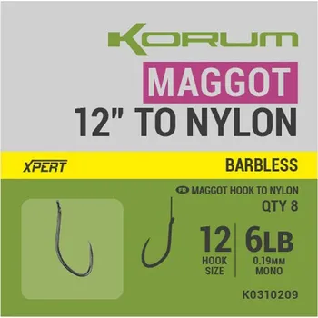 Korum Návazce Xpert Maggot Barbless To Nylon 30 cm - #12 0,19 mm 6 lb