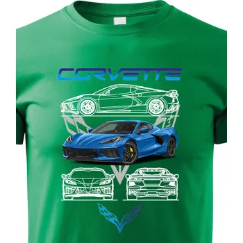 Chlapecké tričko Dětské tričko Chevrolet Corvette, Barva Zelená, Velikost 134 cm/8 roků, Canvas Dětské tričko Bezvatriko.cz 2326