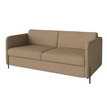 Pohovka Pira, sofa s postelí, Čalounění Linea dark beige, Podnož Černá