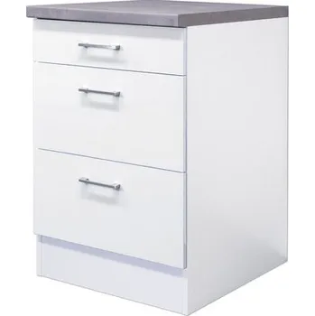 Kuchyňská skříňka spodní se šuplíky Flex-Well Lucca šířka 60 cm bílá