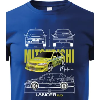 Chlapecké tričko Dětské tričko Mitsubishi Lancer Evolution, Barva Modrá, Velikost 134 cm/8 roků, Canvas Dětské tričko Bezvatriko.cz 2319