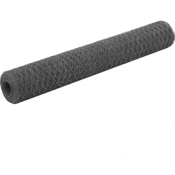 Pletivo vidaXL Pletivo ke kurníku ocel PVC vrstva 25 x 1 m [143305] Barva: Šedá