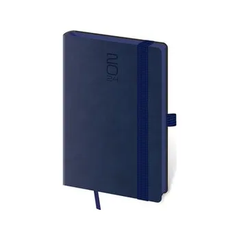 Diář Kapesní diář Memory tmavě modrý s gumičk